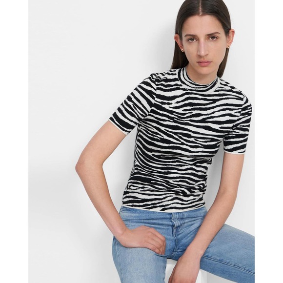 Theory Tops - Theory Knit Zebra Tee Size P